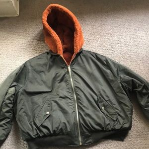 Oversized winter bomber jacket